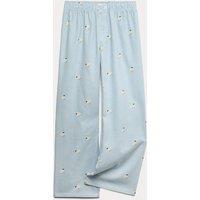 M&S Pure Cotton Striped Sheep Pyjama Bottoms (6-16 Yrs) Blue Mix