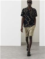 Cotton Linen Blend Pleat Front Shorts