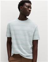 Relaxed Fit Cotton Rich Textured Striped T-Shirt