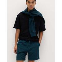 M&S Relaxed Fit Pure Cotton Garment Dye Short Dark Petrol