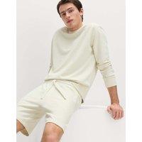 M&S Relaxed Fit Pure Cotton Garment Dye Short Ecru