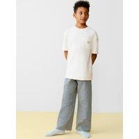 M&S Pure Cotton Gingham Pyjama Bottoms (6-16 Yrs) Multi