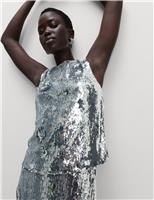 Sequin Floral Shell Top