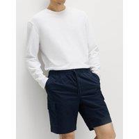 M&S Elasticated Waist Ripstop Cargo Shorts Navy