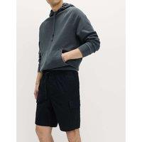 M&S Elasticated Waist Ripstop Cargo Shorts Black