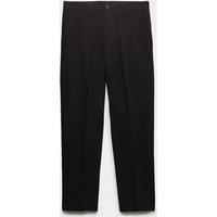 M&S Regular Fit Linen Blend Chinos Bitter Chocolate