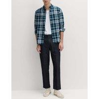 M&S Regular Fit Linen Blend Chinos Denim Mix