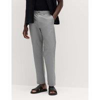 M&S Regular Fit Linen Blend Chinos Pewter