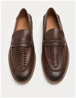 Leather Woven Loafers