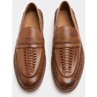 M&S Leather Woven Loafers Tan