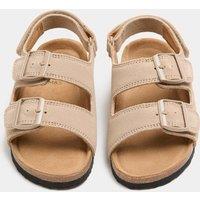 M&S Kids' Suede Double Buckle Footbed Sandals (4 Small-2 Large) Mink Mix