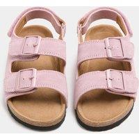 M&S Kids' Suede Double Buckle Footbed Sandals (4 Small-2 Large) Pink Mix
