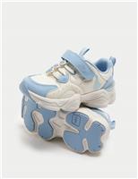 M&S Suede Disney Frozen Riptape Trainers (4 Small - 13 Small) Blue Mix
