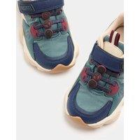M&S Kids' Suede Avengers Riptape Trainers (4 Small - 2 Large) Green Mix