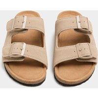 M&S Kids' Suede Double Buckle Footbed Sandals (3 Large-7 Large) Mink Mix