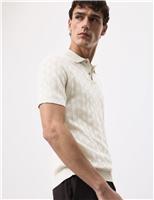 Autograph Mercerised Cotton Knitted Polo Shirt Light Olive
