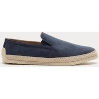 M&S Textured Canvas Jute Rimmed Espadrilles Mid Blue