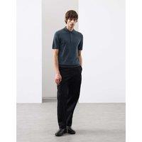 Autograph Pure Extra Fine Merino Wool Knitted Polo Shirt Dark Petrol