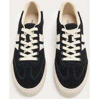 M&S Suede Lace Up Trainers Black Mix
