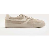 M&S Suede Lace Up Trainers Stone