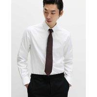 M&S SARTORIAL Slim Fit Pure Cotton Twill Luxury Shirt White