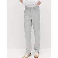 M&S Straight Fit Textured 5 Pocket Trousers Silver Grey
