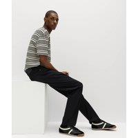 M&S Straight Fit Textured 5 Pocket Trousers Black