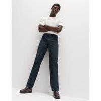 M&S Straight Fit Textured 5 Pocket Trousers Navy