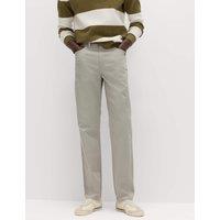 M&S Straight Fit Textured 5 Pocket Trousers Pebble