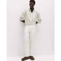 M&S Regular Fit Linen Blend Chinos Ecru Mix