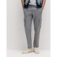 M&S Tapered Fit Stretch Cargo Trousers Ash Grey