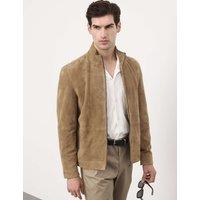 Autograph Cashmere Suede Funnel Neck Jacket Sand