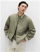 Satin Effect Lightweight Bomber Jacket