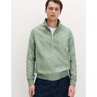 M&S Faux Suede Funnel Neck Jacket Sage Green