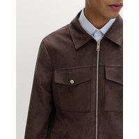 M&S Faux Suede Trucker Bitter Chocolate