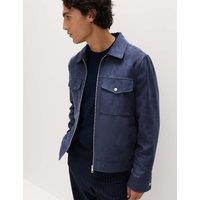 M&S Faux Suede Trucker Indigo