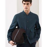 Autograph Cotton Linen Blend Bomber Dark Petrol