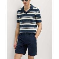 M&S Half-Elasticated Waist Seersucker Chino Shorts Navy