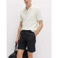 M&S Half-Elasticated Waist Seersucker Chino Shorts Black