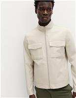 M&S Pure Cotton Harrington Jacket Stone