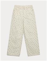 Denim Ditsy Print Wide Leg Jeans (6-16 Yrs)