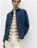 M&S Pure Cotton Chore Jacket Indigo