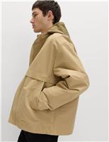 Cotton Rich Boxy Funnel Neck Bomber Jacket