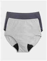 M&S 2 Pack Heavy Absorbency Period Full Briefs Grey Mix