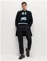 M&S Cotton Blend Striped Rugby Shirt Olive Mix