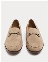 Suede Snaffle Slip On Loafers