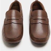 M&S Leather Saddle Driving Loafers Tan