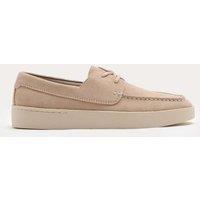 Autograph Suede White Sole Deck Shoes Beige