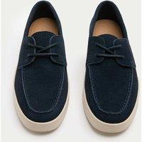Autograph Suede White Sole Deck Shoes Dark Navy