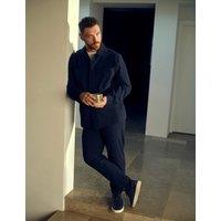 Autograph Tapered Fit Seersucker Joggers Dark Navy